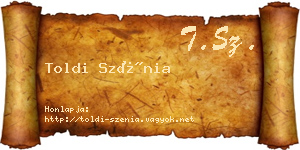 Toldi Szénia névjegykártya